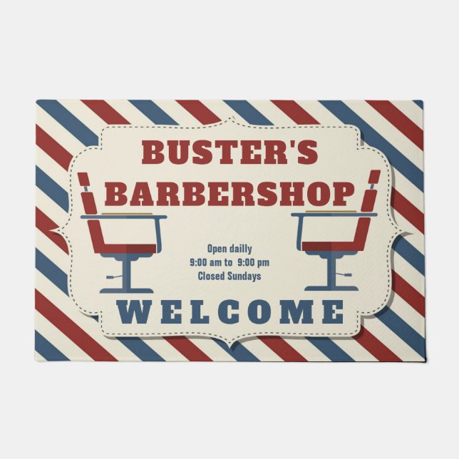 Felpudo Bienvenida a la Barbershop Boarder (Anverso)