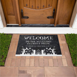 Felpudo Bienvenida a la casa de Halloween Personalizado  N