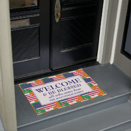 Felpudo Bienvenida a la familia IRLANDESA-AMERICANA