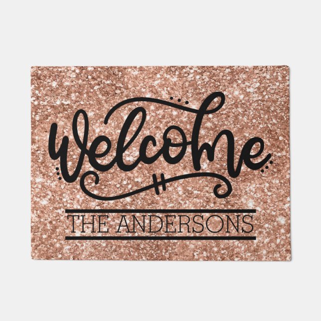 Felpudo Bienvenida a la familia personalizado (Anverso)