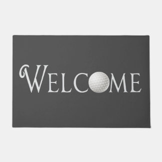 Felpudo Bienvenida a la moderna Bola de Golf Gris Sencilla