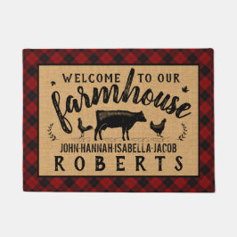Felpudo Bienvenida a los granjeros Chimenea de Búfalo Rojo