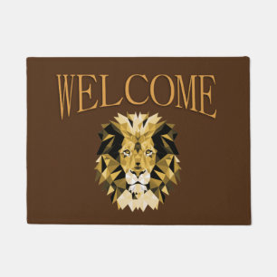 Felpudo Bienvenida a los leones marrones