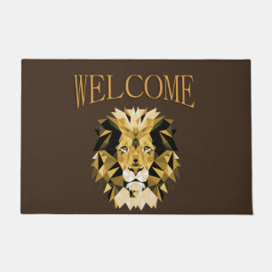 Felpudo Bienvenida a los leones marrones