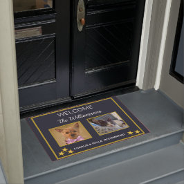 Felpudo Bienvenida a los Mascotas de fotografía personaliz