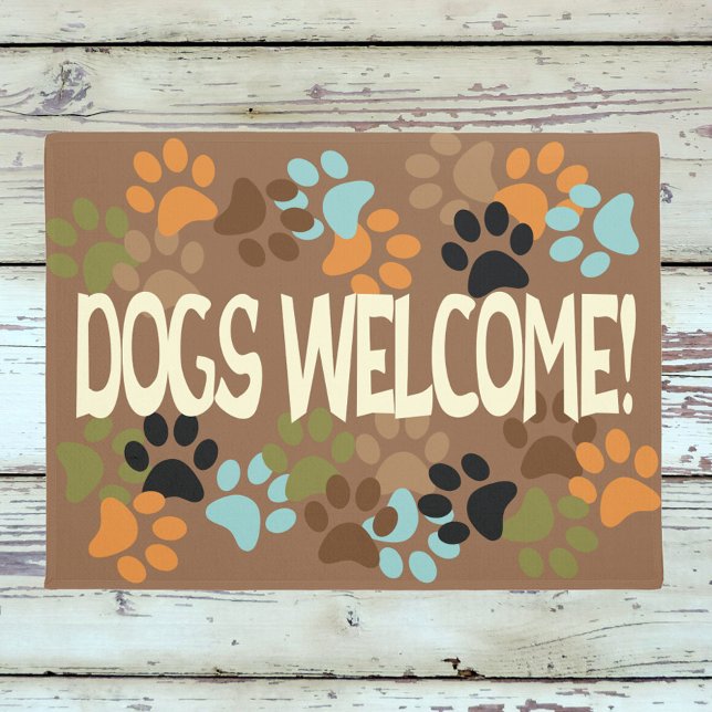 Felpudo Bienvenida a los perros con diseño de huella digit (Subido por el creador)