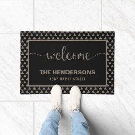 Felpudo Bienvenida a nombre de familia personalizado moder