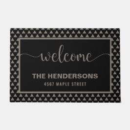 Felpudo Bienvenida a nombre de familia personalizado moder