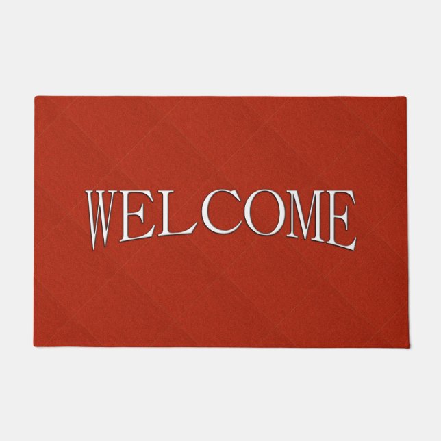Felpudo Bienvenida a Purpurina Rojo (Anverso)