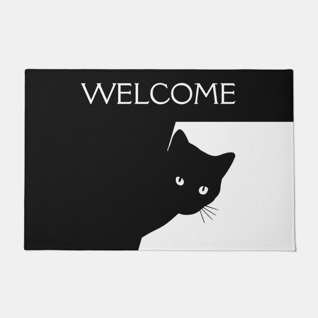 Felpudo Bienvenida a Sly Black Cat (Anverso)
