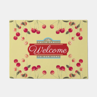 Felpudo Bienvenida a un bol de cerezas
