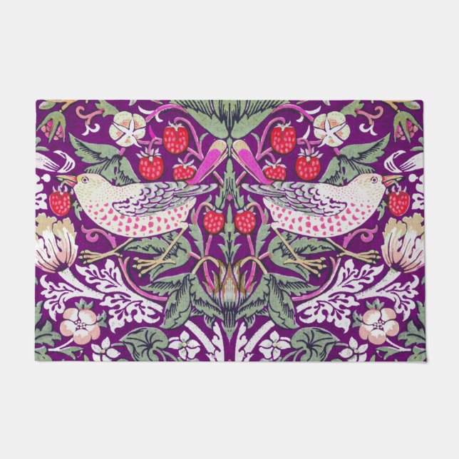 Felpudo Bienvenida a William Morris Strawberry Thief (Anverso)