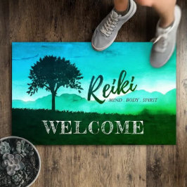 Felpudo Bienvenida al instructor de mediación de yoga maes