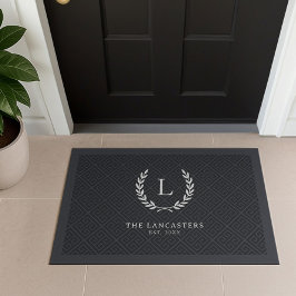 Felpudo Bienvenida al Monograma Inicial de nombre de famil