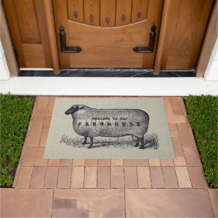Felpudo Bienvenida al Personalizado estilo granja de Ilust