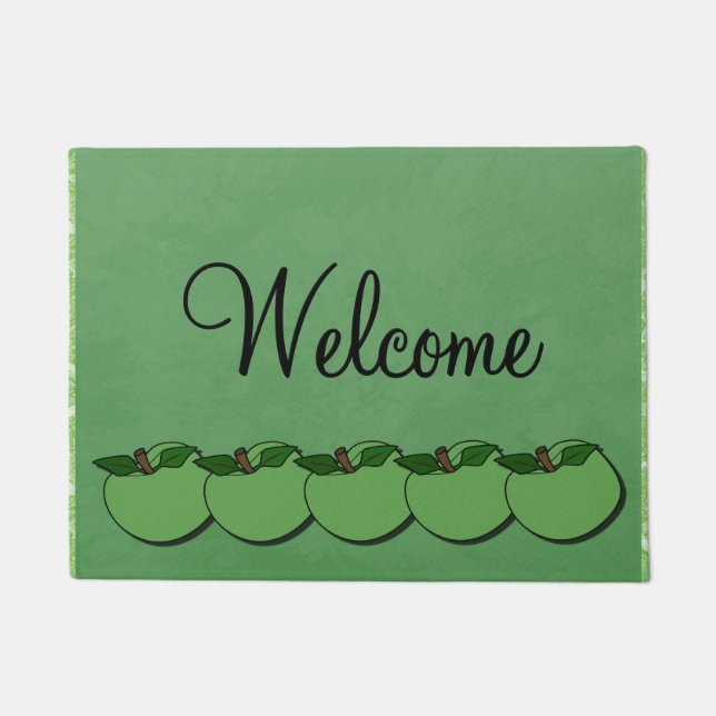 Felpudo Bienvenida al profesor de manzanas verdes (Anverso)