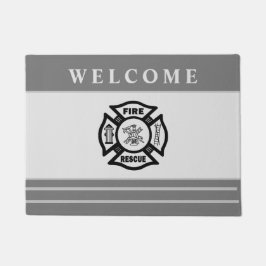 Felpudo Bienvenida al servicio de rescate de bomberos