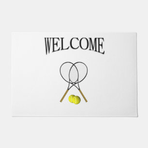 Felpudo Bienvenida al tema del tenis en el Doubles