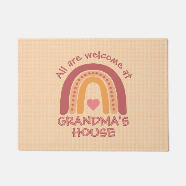 Felpudo Bienvenida arcoíris en casa de la abuela (Anverso)