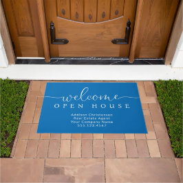 Felpudo Bienvenida azul personalizado Casa Inmobiliaria