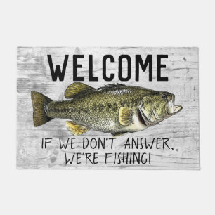 Felpudo Bienvenida Bass Fishing Funny Cottage Family
