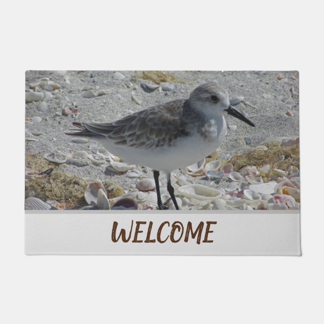 Felpudo Bienvenida Beach House Costa Animal Foto Shore Bir (Anverso)