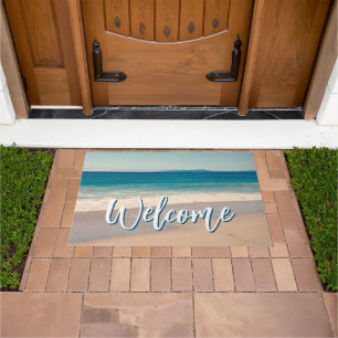 Felpudo Bienvenida Beach Photo Ocean Blue Scenic