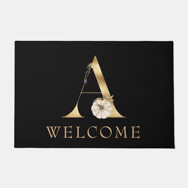 Felpudo BIENVENIDA Caída Monograma A con Doormat de calaba (Anverso)