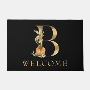 Felpudo BIENVENIDA Caída Monograma B con Doormat de calaba