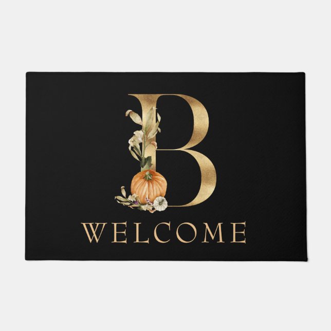 Felpudo BIENVENIDA Caída Monograma B con Doormat de calaba (Anverso)
