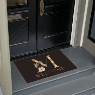 Felpudo BIENVENIDA Caída Monograma M con Doormat de calaba