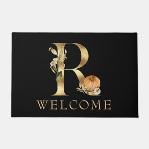Felpudo BIENVENIDA Caída Monograma R con Doormat de calaba