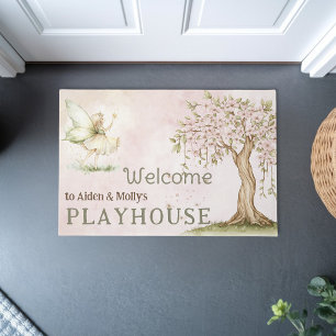 Felpudo Bienvenida casa de juegos personalizada para niños