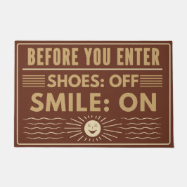 Felpudo Bienvenida con estilo - zapatos bajos, sonríe para