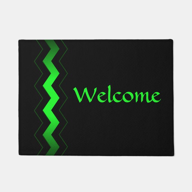 Felpudo Bienvenida Crisp Modern Green Accent (Anverso)