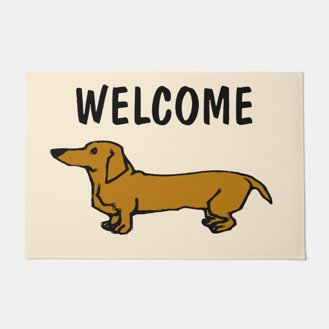 Felpudo Bienvenida Dachshund Door Mat (Anverso)