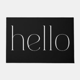 Felpudo Bienvenida de bienvenida a la mano negra moderna c