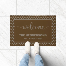 Felpudo Bienvenida de nombre familiar personalizado modern