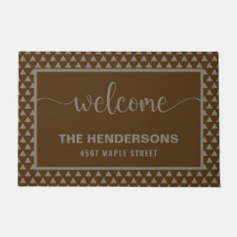 Felpudo Bienvenida de nombre familiar personalizado modern