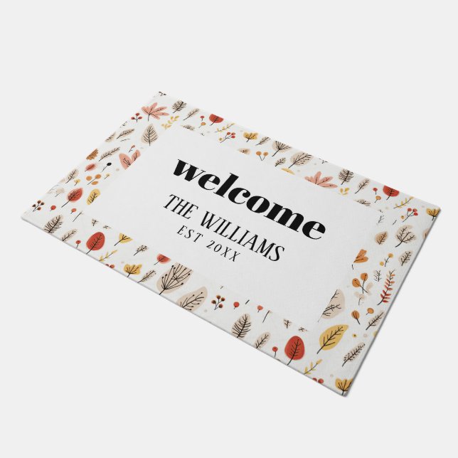 Felpudo Bienvenida de nombre personalizado familiar de gra (Angular)