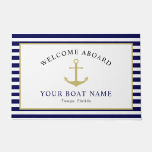 Felpudo Bienvenida de oro de la Marina Náutica a bordo Anc