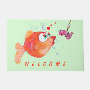 Felpudo Bienvenida de peces y gusanos Doormat - Diversión