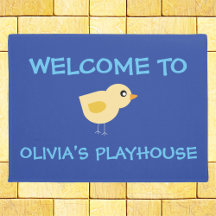 Bienvenida de Playhouse con nombre de pájaro y per