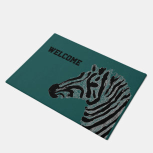 Felpudo Bienvenida de Zebra de Arte de Vida Silvestre