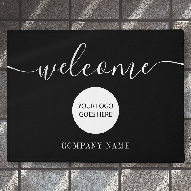 Felpudo Bienvenida del logotipo de la empresa (Business Company Logo Welcome Doormat)