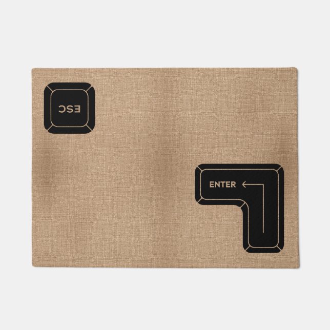 Felpudo Bienvenida divertida del equipo de diseño de clave (Anverso)