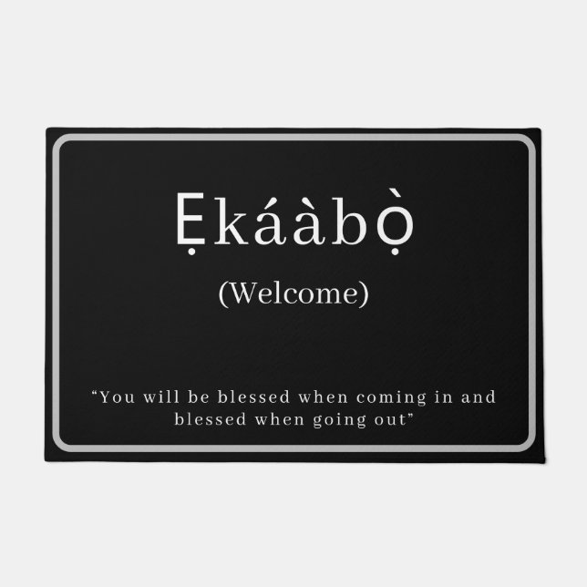 Felpudo Bienvenida | Ekaabo Yoruba Door Mat (Anverso)