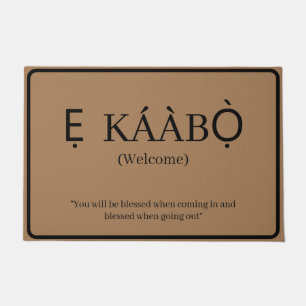 Felpudo Bienvenida   Ekaabo Yoruba Door Mat
