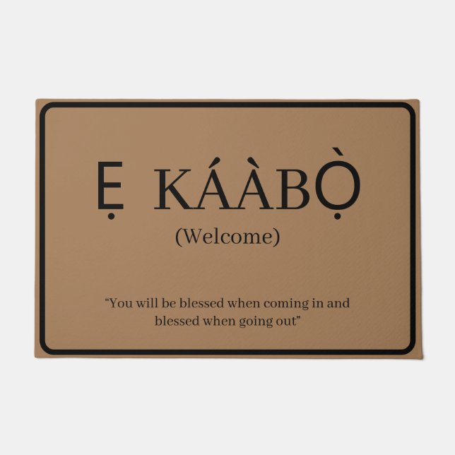 Felpudo Bienvenida | Ekaabo Yoruba Door Mat (Anverso)