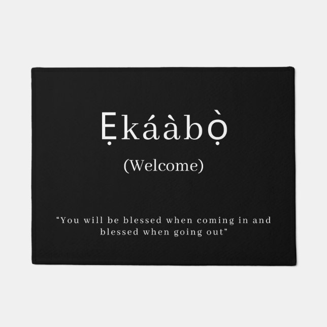 Felpudo Bienvenida | Ekaabo Yoruba Door Mat (Anverso)